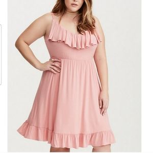 Torrid Mauve ruffle skater dress